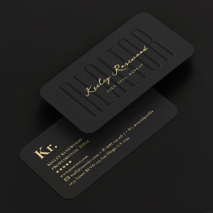 Carte De Visite Realtor Immobilier Agent Élégant Noir Moderne