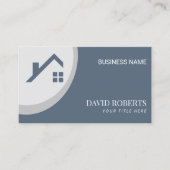 Carte De Visite Realtor immobilier moderne Dusty Blue & Silver (Devant)