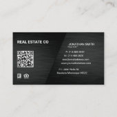 Carte De Visite Realtor, investisseur immobilier, Black Metallic (Dos)