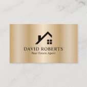Carte De Visite Realtor Modern Gold House Logo Immobilier (Devant)