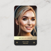 Carte De Visite Realtor moderne Black Gold Photo EHO Logo Monogram (Devant)