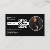 Carte De Visite Realtor Moderne Immobilier Agent Photo QR Code (Dos)