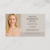 Carte De Visite Realtor Neutral Taupe Photo (Devant)