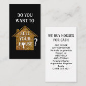 Carte De Visite Realtor NOUS ACHETONS DES MAISONS (Devant / Derrière)