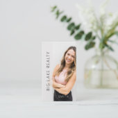 Carte De Visite Realtor Personnalisé Conception photo Verticale Mo (Debout devant)