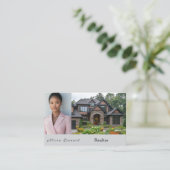 Carte De Visite Realtor Photo Brick House Kitchen Bedroom   (Debout devant)