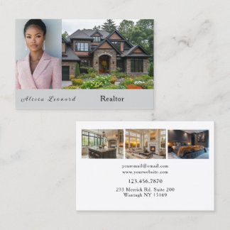 Carte De Visite Realtor Photo Brick House Kitchen Bedroom  