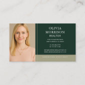 Carte De Visite Realtor Photo Green Gold (Devant)