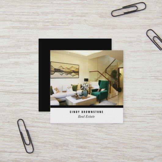 Carte de visite Realtor Photo personnalisée Modèle (Devant/Arrière en situation)