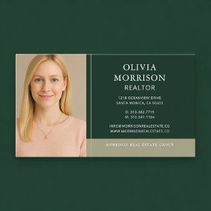 Carte De Visite Realtor Photo Vert Or