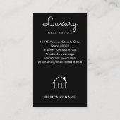 Carte De Visite Realtor Real Estate Agent Ajouter Monogramme photo (Dos)