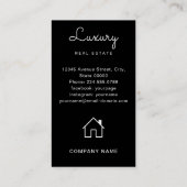 Carte De Visite Realtor Real Estate Agent Ajouter Monogramme photo (Dos)