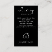 Carte De Visite Realtor Real Estate Agent Ajouter Monogramme photo (Dos)