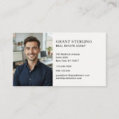 Carte De Visite Realtor Real Estate Agent Burgundy Minimal Photo (Dos)