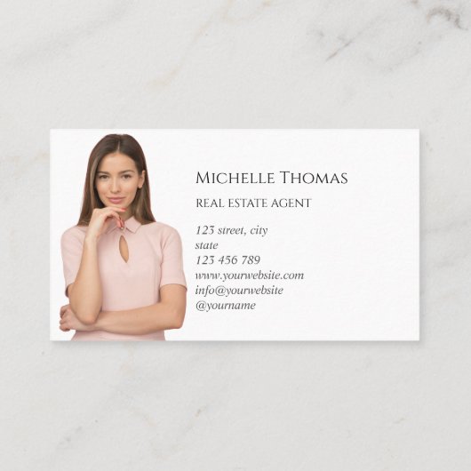 Carte De Visite Realtor Real Estate Agent Professional Ajouter une (Dos)