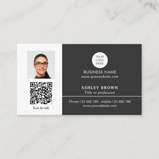 Carte De Visite Realtor Simple Modern Professional Code QR photo (Devant)