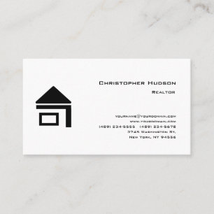 Carte De Visite Realtor simple noir professionnel