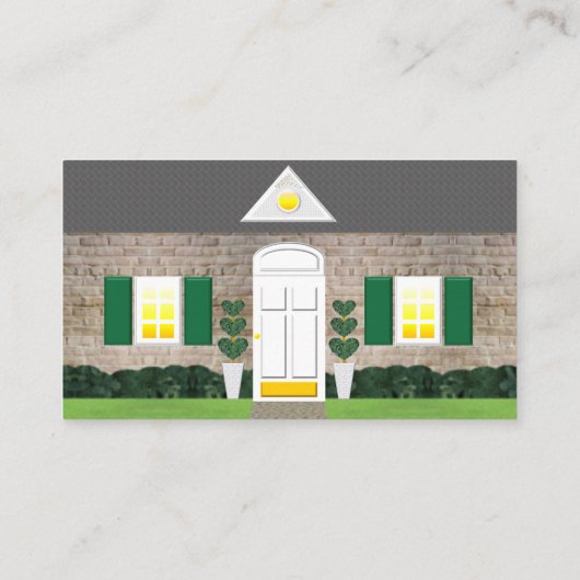 Carte De Visite Realtor Whitewashed Brick House Photo (Dos)