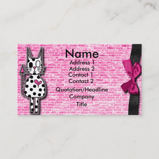 Carte de visite rebelle de chat (Devant)