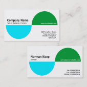 Carte De Visite Recents alternatifs - bleu et vert (Devant / Derrière)