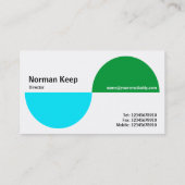 Carte De Visite Recents alternatifs - bleu et vert (Dos)