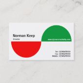 Carte De Visite Recents alternatifs - rouge et vert (Dos)