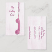 Carte De Visite Récepteur téléphonique rose dangereux (Devant / Derrière)