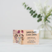 Carte De Visite Réception en plein air dans la pêche et la prune (Debout devant)