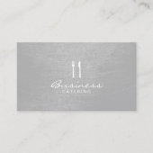 Carte De Visite Réception moderne Silver Brossé Texture (Devant)