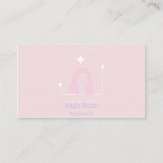 Carte de visite réceptionniste rose double face (Dos)