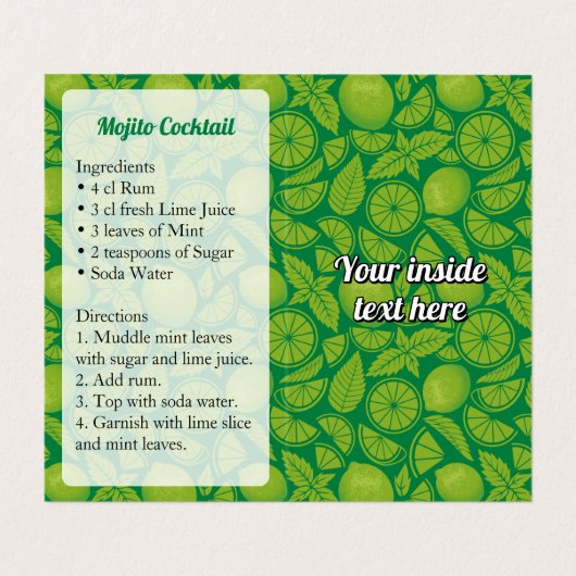Carte De Visite Recette Mojito (Intérieur déplié)
