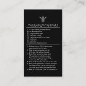 Carte De Visite Recette sur mesure de Bars de Caramel-Pecan fait m (Dos)