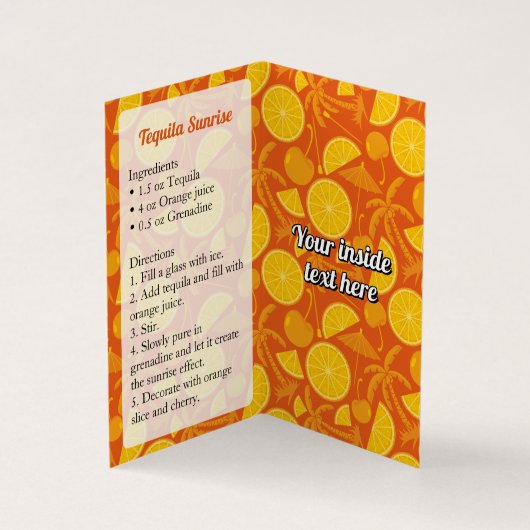 Carte De Visite Recette Tequila Sunrise (Intérieur)
