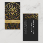 Carte De Visite Receveur rêveur de Bohème de feuille d'or moderne (Devant / Derrière)