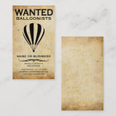 Carte De Visite recherché : ballons (Devant / Derrière)