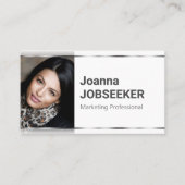 Carte De Visite Recherche d'emploi classique minimal élégant blanc (Devant)