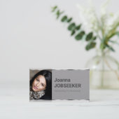 Carte De Visite Recherche d'emploi classique minimal élégant gris (Debout devant)