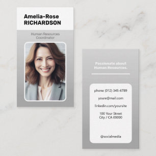Carte De Visite Recherche d'emploi classique minimaliste Ombre gri
