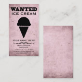 Carte De Visite recherché : glace (Devant / Derrière)