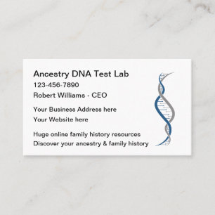 Carte De Visite Recherche sur l'ascendance familiale ADN