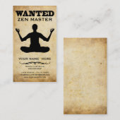Carte De Visite recherché : zen master (Devant / Derrière)