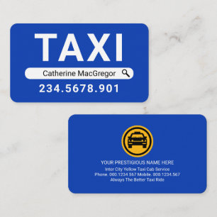 Carte De Visite Recherchez Votre Nom Chauffeur De Taxi