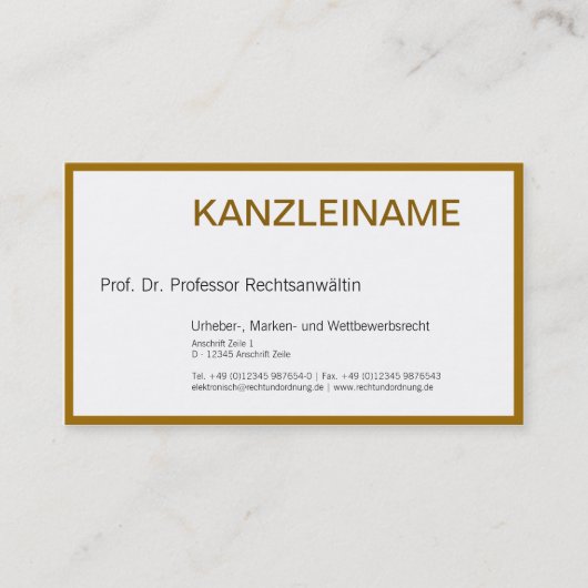 Carte De Visite Rechtsanwalt Visitenkarte (Devant)