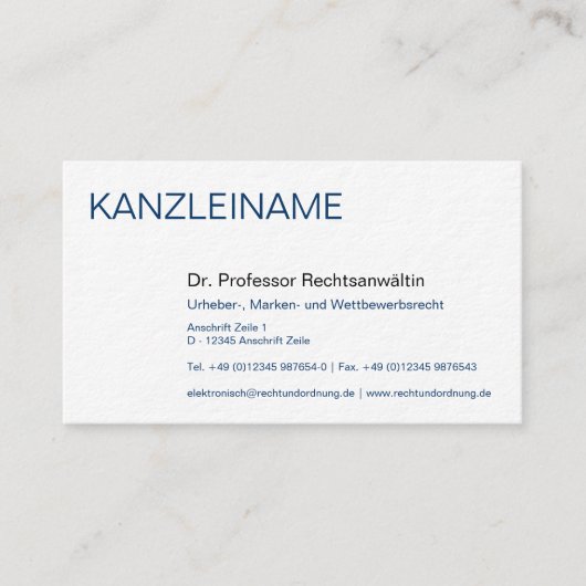 Carte De Visite Rechtsanwälte Visitenkarte (Devant)