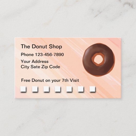 Carte De Visite Récompenses de fidélité des clients Donut Shop (Devant)