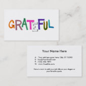 Carte De Visite Reconnaissant merci art moderne de mot (Devant / Derrière)