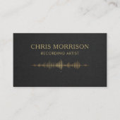 Carte De Visite Recording Artist Black Gold QR Code (Devant)