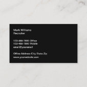 Carte De Visite Recruteur en ressources humaines (Dos)