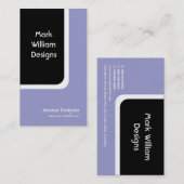 Carte De Visite Rectangle arrondi par noir (Devant / Derrière)