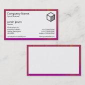 Carte De Visite Rectangle - Bandes orange et magenta (Devant / Derrière)